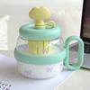 830ml Big Belly Cup Cute Cartoon Large Capacity Plastic Water Cup Portable Tea Separation Straw Flower Tea Cup with Handle