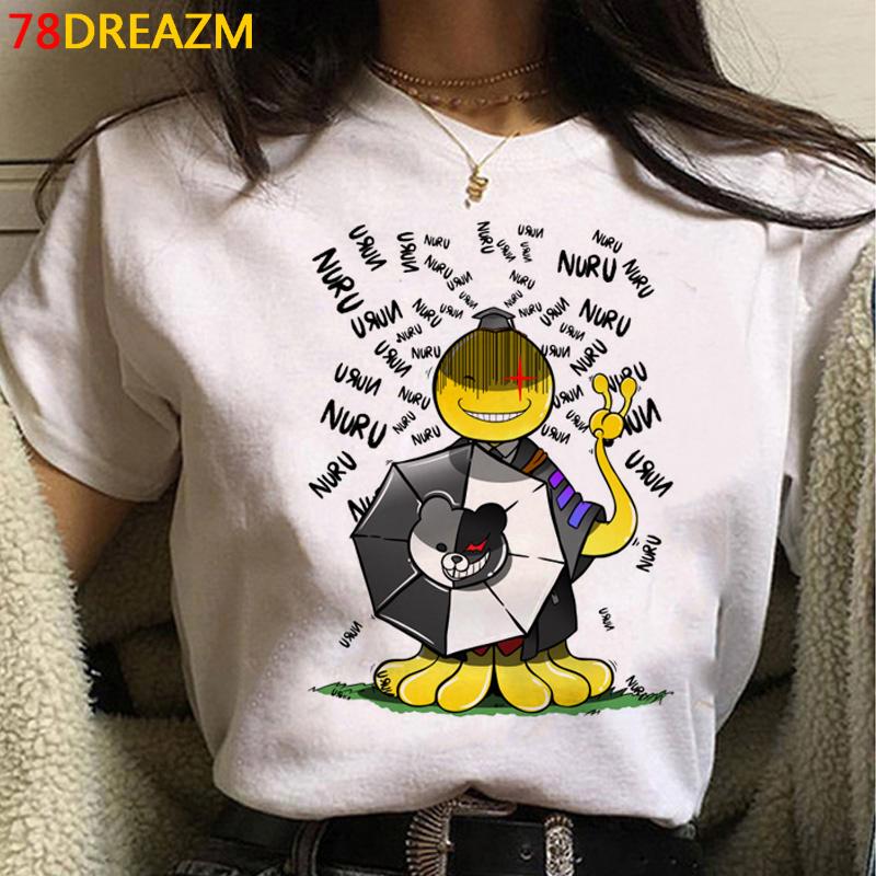 Japońskie Anime Damski/Męski T-Shirt Assassination Classroom Oversize T-Shirty Vintage Grunge Casual 2023 Letnia Odzież Topy Koszulka