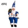 Indoor Festive Shelf Sitter Christmas Sitting Santa Claus Figurine Cute Doll with Gift Bag Xmas Home Ornament Collection And Presents for Holiday