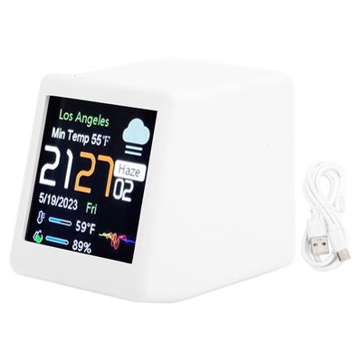 Desktop Electronic Clock LCD Digital Display Calendar Temperature Weather Forecast Station Support