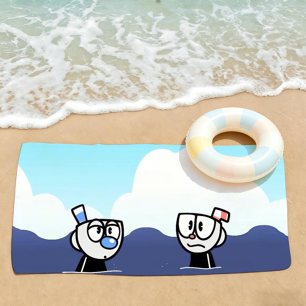 Adventure Game Cuphead Towel Drying Bath Towel Applicable To Light Swimming Camping Yoga Beach Out