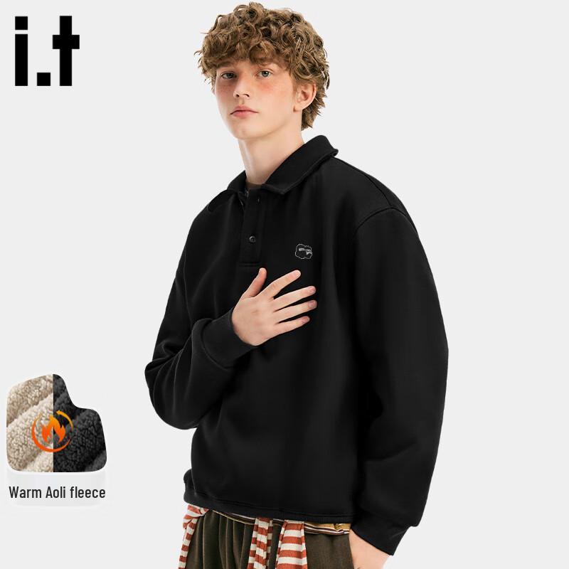 Fingercroxx IT Men's Fleece-Lined Loose Fit Lapel Sweatshirt