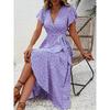 Small floral V-neck cardigan strap short sleeve bohemian pendulum vacation even