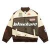 ROADVIBE Autumn and Winter New American Retro Hip-hop Y2K Loose Men and Women Thin Baseball Clothing Street Racing Clothing  Jacket