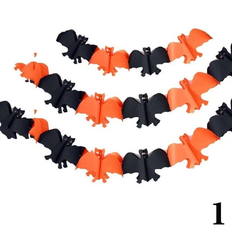 Guirlande Sorcière Effrayante Citrouille Décoration en papier Halloween Accessoire Maison Hantée