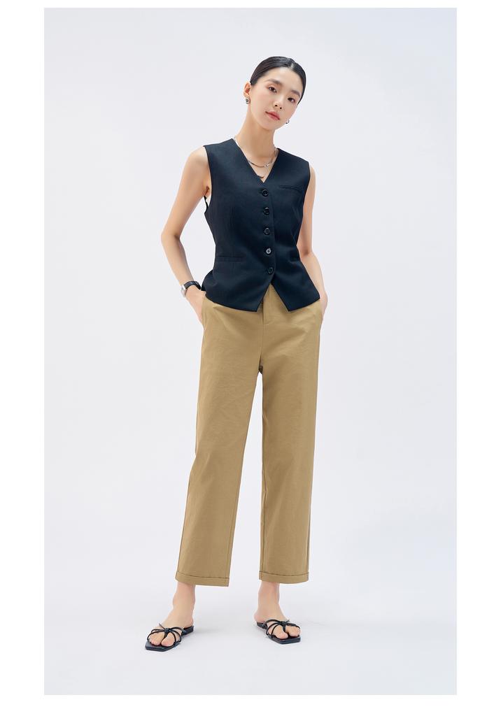 Yalida High Waisted Slim Straight Leg Pants for Women