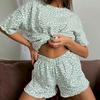 2025 Summer Women's Fashion Leopard Print Top and Shorts Set