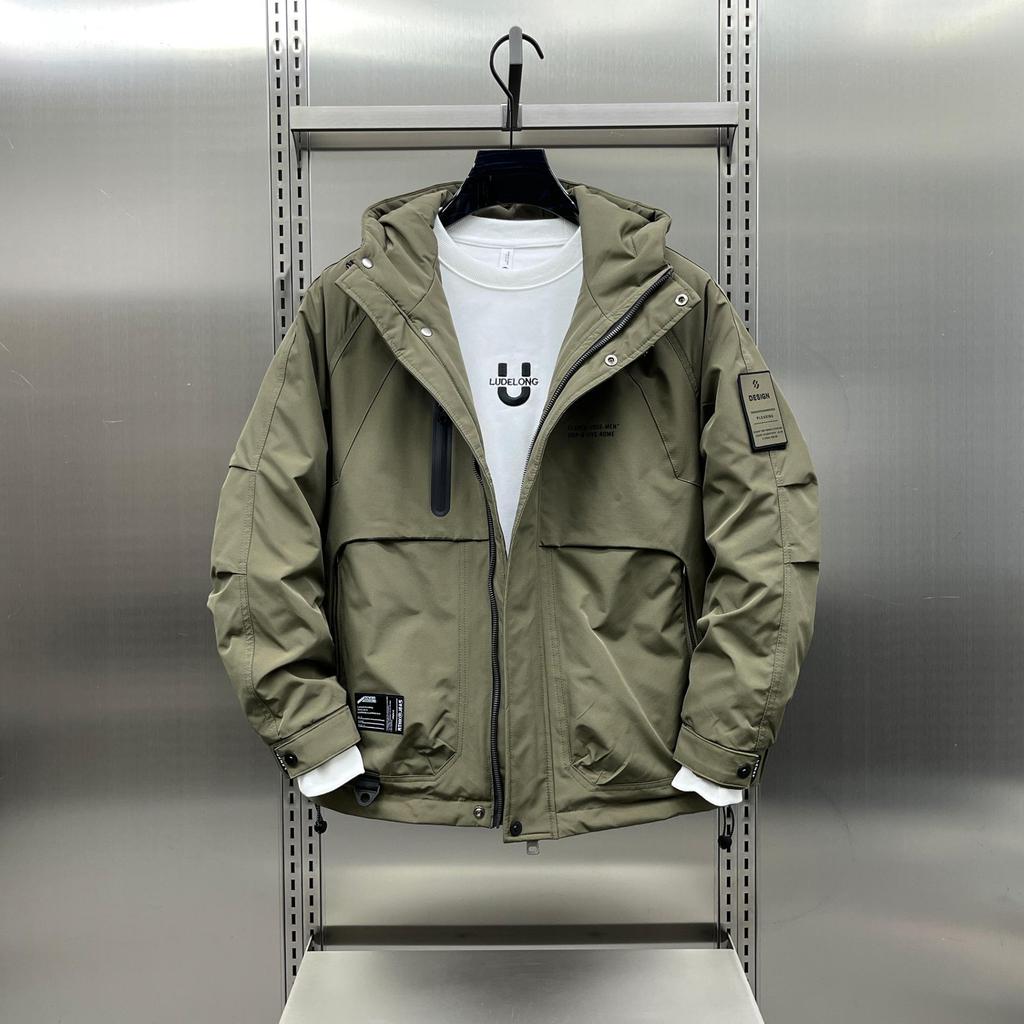 Męska Modna Wiatroszczelna Kurtka Góralska – Stylowa, Wszechstronna i Przystojna Odzież Robocza z Kapturem