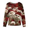 Women's Casual Fashion Long-Sleeve Single-Breasted Christmas Print Jacket