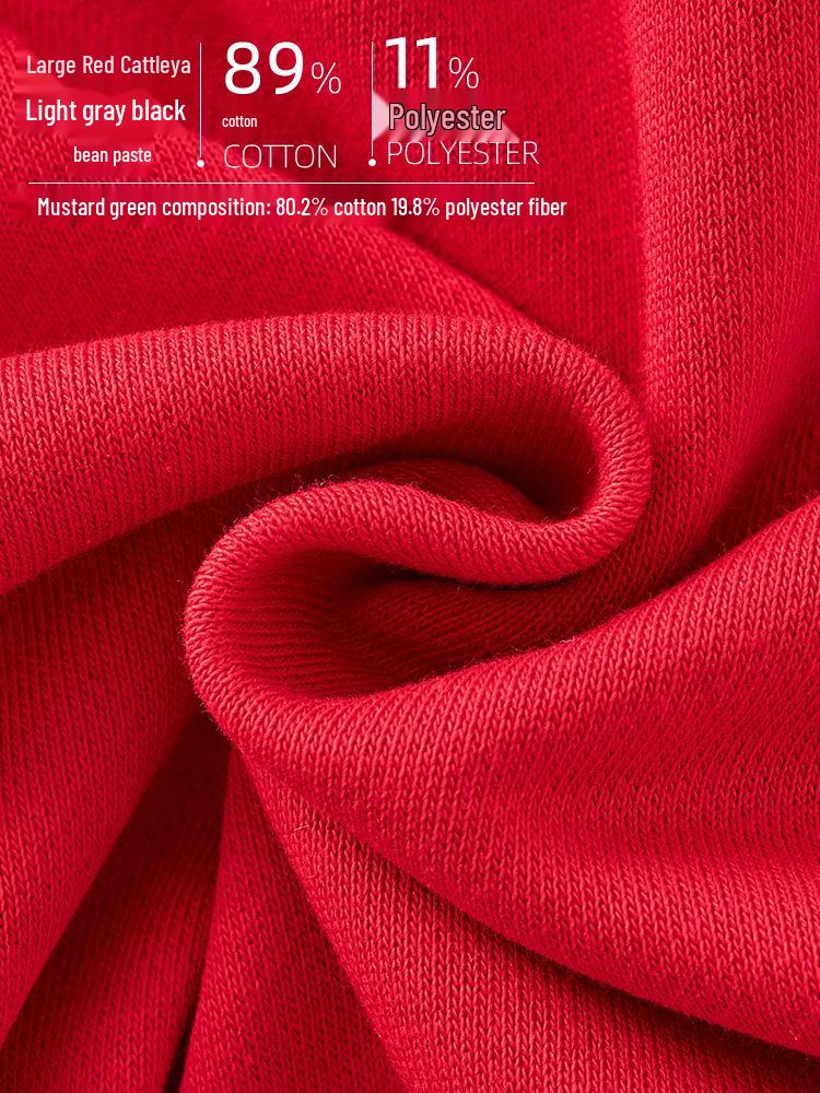 GAGN Women's Red Korean Style High Waist Long Pants - Plus Size Casual 2025