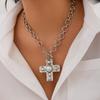 Meier Punk-inspired metal cross necklace with a trendy, edgy design. features a sweet and cool ot clasp chain