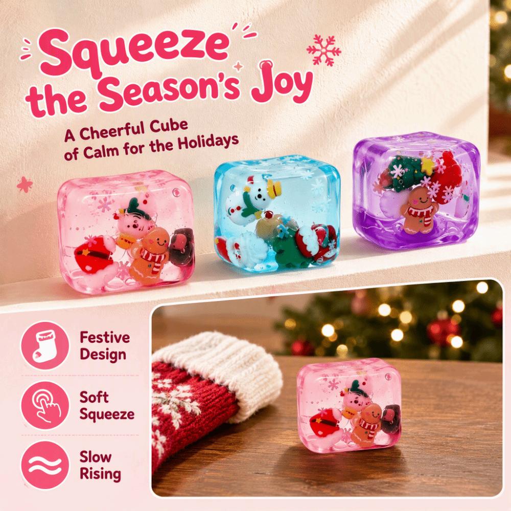 Cubic Shape Maltose Fidget Toys Christmas Theme Anti-stress Sensory Toy  Holiday Gifts
