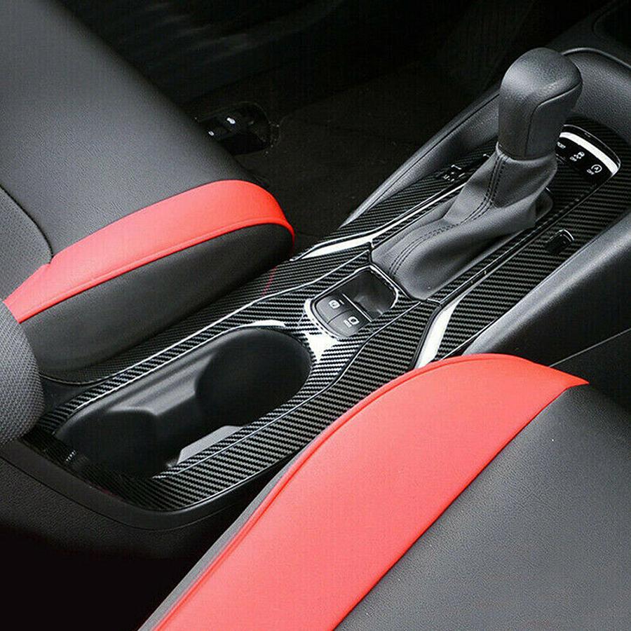 Carbon Fiber Look Gear Panel Cup Holder Cover Trim For Toyota Corolla 2019-2021