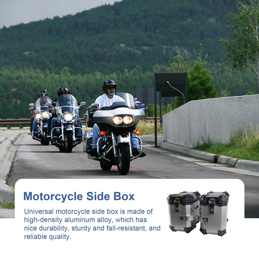 1 Pair 35L Universal Motorcycle Side Storage Box Aluminum Alloy Luggage Case Quick Release