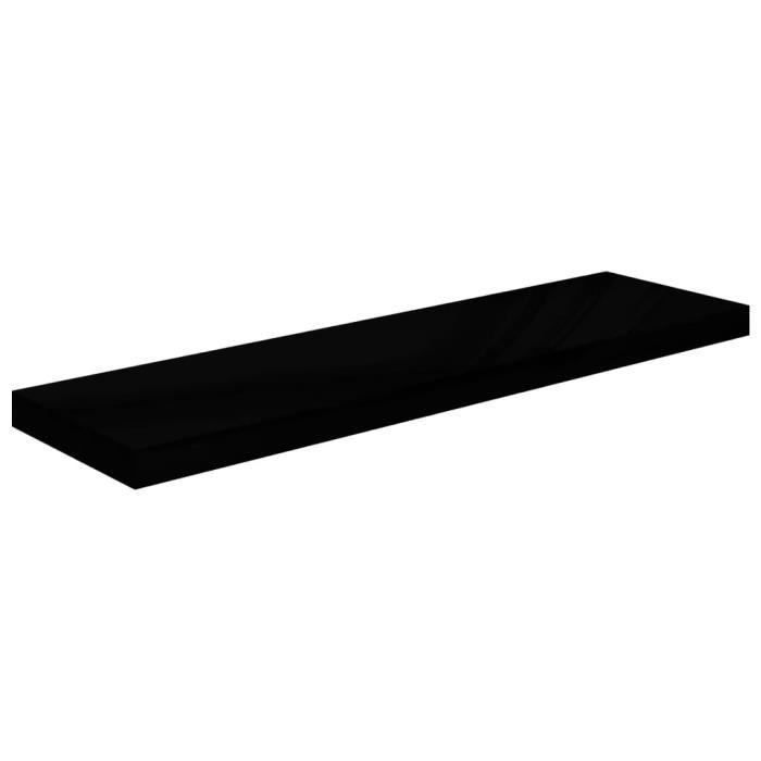 VidaXL Étagère murale flottante Noir brillant 90x23,5x3,8 cm MDF