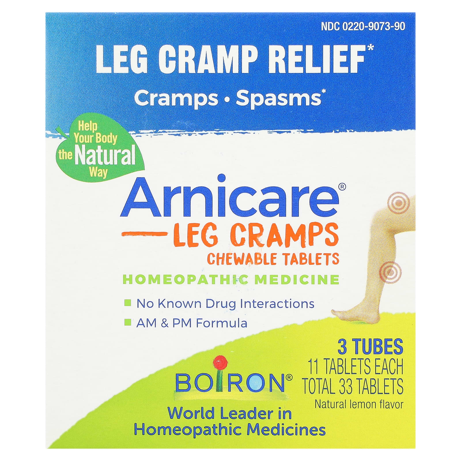 

Arnicare Leg Cramp Relief, Lemon, 3 Tubes, 11 Chewable Tablets Per Tube