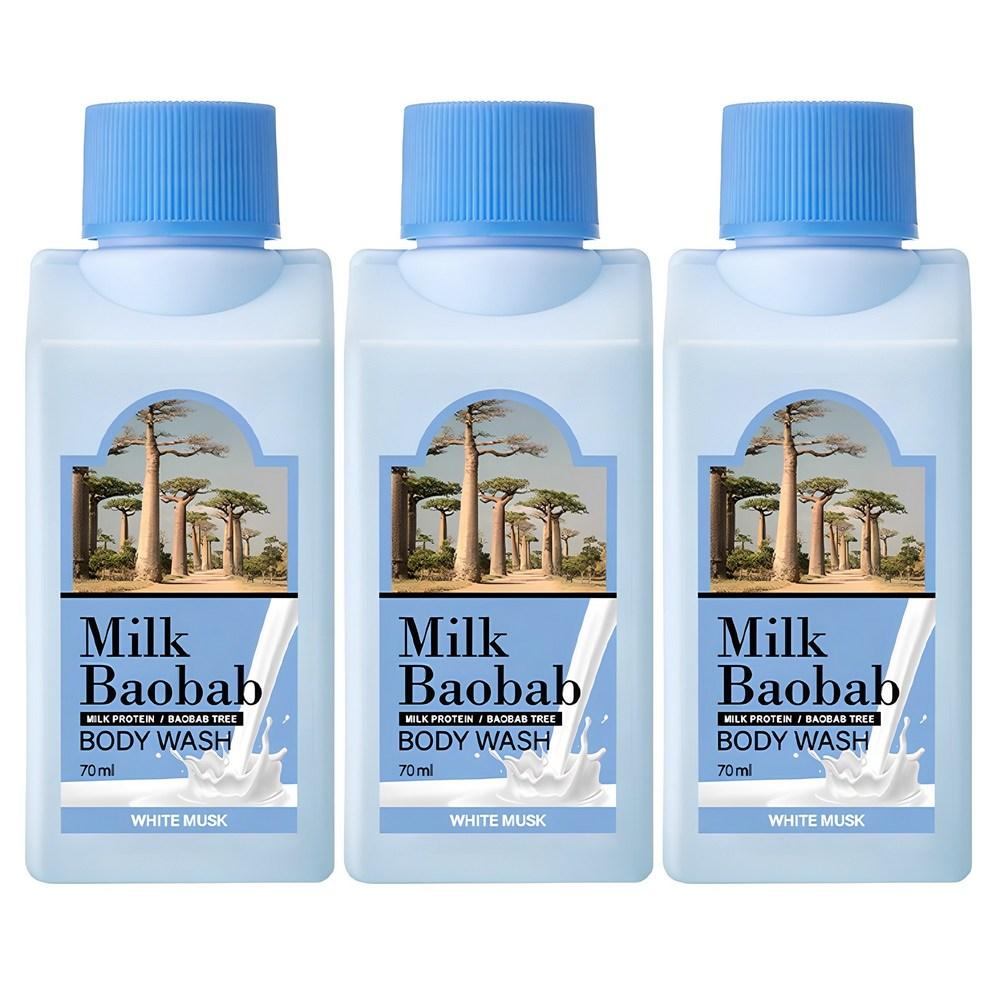 

Гель для душа Milk Baobab Travel с ароматом белого мускуса, 70 мл, 3 шт.