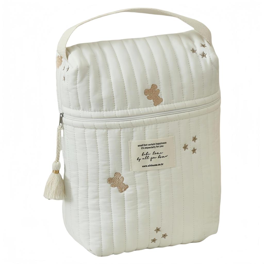 Diaper mug quilted baby bottle stroller stroller carry bottle embroidered for baby pouch, multi-purpose pouch, pouch, pouch, pouch, mother's bag,