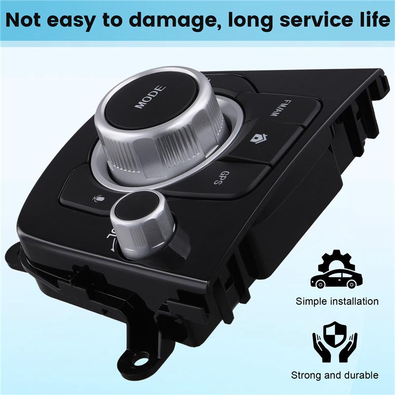ABTC-Car Console Control Switch Navigation Surface Frame Console Controllor Button For Mazda 3 Axela 2014-2019 BHN1-66-CM0C