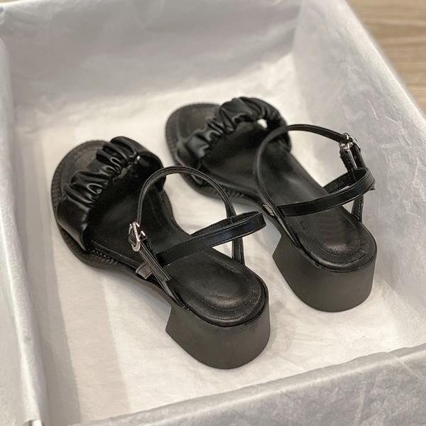 

Обувь средней комфортности для женщин, сандалии, костюм на блочном каблуке, женские бежевые, средние, новые на массивном каблуке для девочек, прозрачные модные летние туфли на высоком каблуке, черные B 35