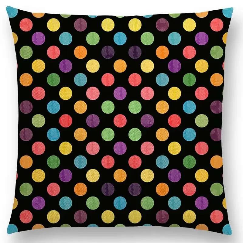 Kolorowe Kwiaty Liście Kropki Poszewka na Poduszkę na Sofę Gwiazdy Fale Wzór Geometryczny Pastelowe Trójkąty Diament Tęcza Poszewka na Poduszkę