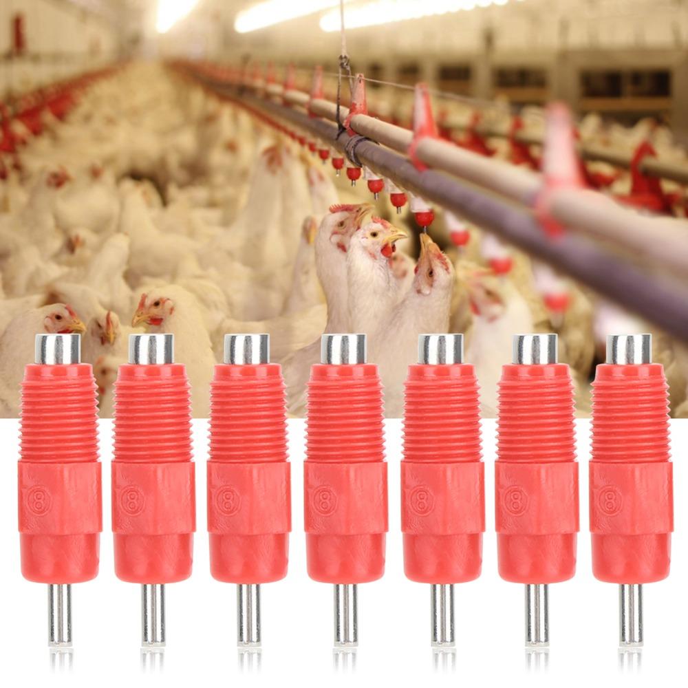 40pcs Plastic Poultry Waterer Red Drinking Nipple Easy Installation Farming Accessories Large Scale
