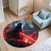 Warrior Art pattern round rug,Carpet Rug for Living Room Bedroom Playroom ,Non-slip Floor Mat,Holiday Gifts and Birthday Gifts.