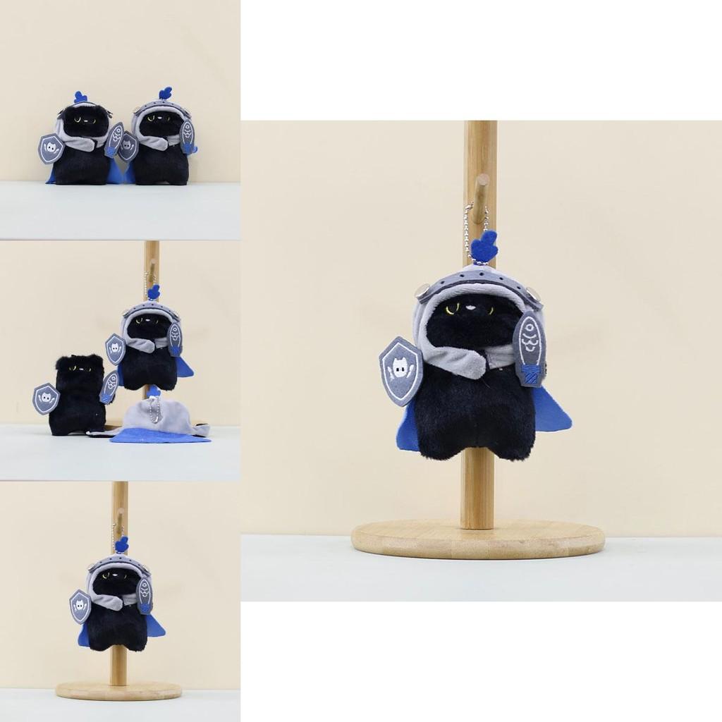 Adorable Knight Cat Plush Toy Cute Cartoon Keychain Soft Pp Cotton Doll Accessory