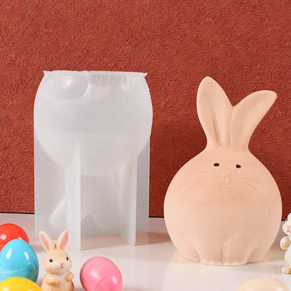 DIY Crafts 3D Rabbit Mold Non-Stick Rabbit Candle Mold Easter Bunny Silicone Mold Gift Creating