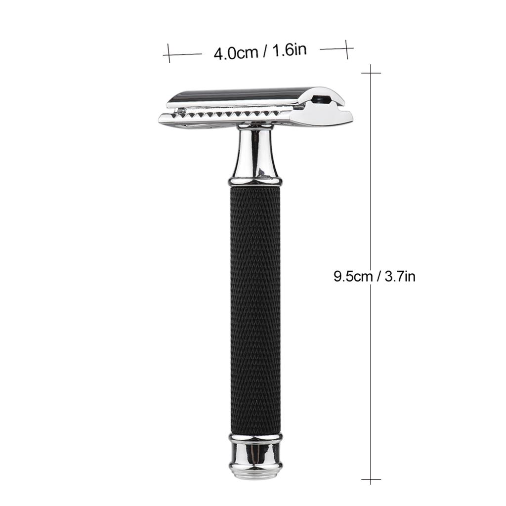 Double , Stainless Steel Manual Shaving with Rotatable Design for Men, Detachable Blades, Lightweight and Portable for Salon or Use