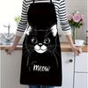1pc Cute Black Cat Apron Suitable for Men & Women, Kitchen Apron with Adorable Kitten Print, - For, Grilling - Unisex & Use