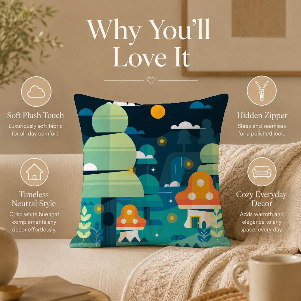 Art G-Geometric LandscapeS Cushion Cover Double-Sided Printed Pillow Cover Hypoallergenic Dust-Mite Proof
