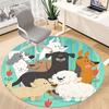 1PC Dogs Park Office Round Area Rug, Mat Suitable For Office, Under Office Chairs Bedroom Living Room Home Decor, Room Deco