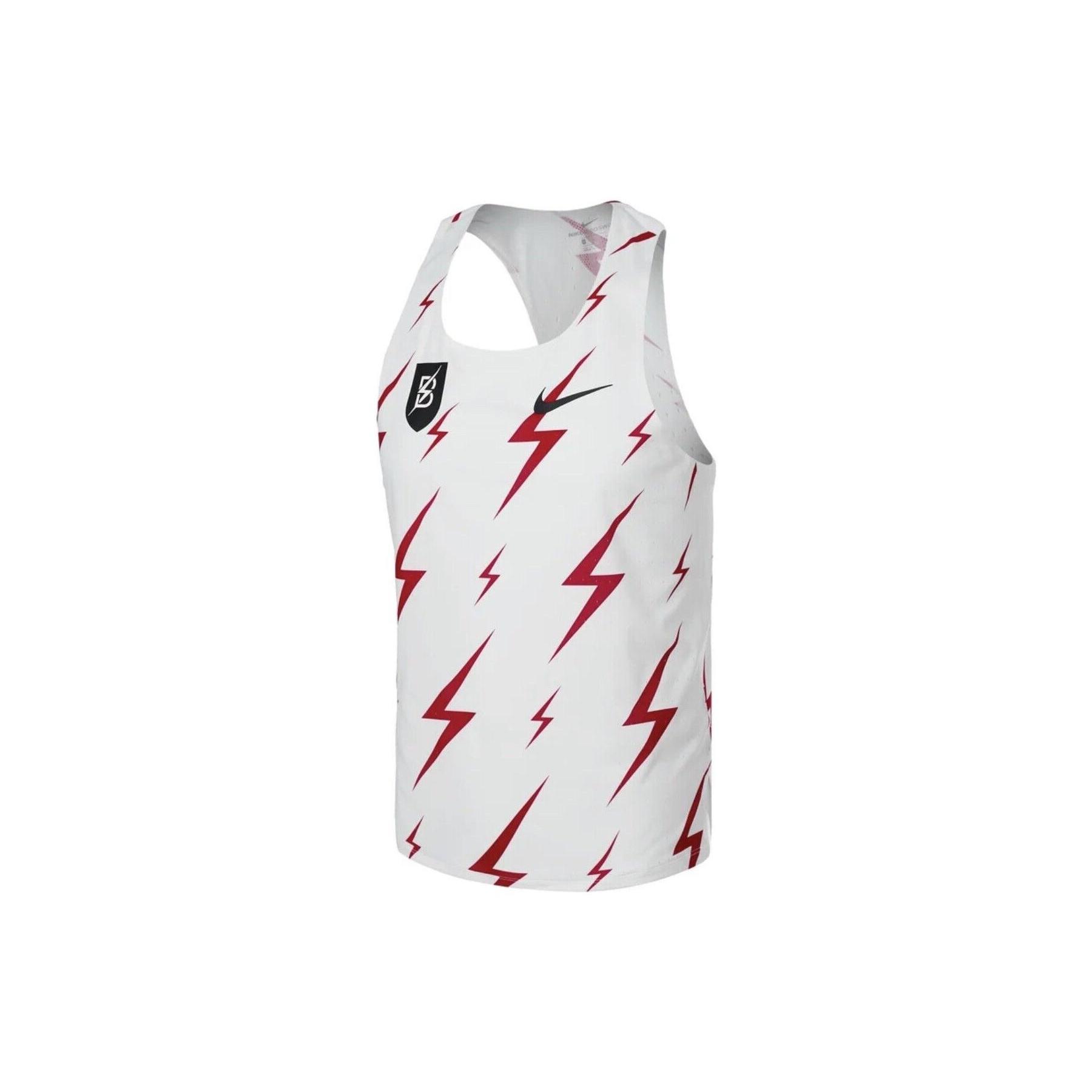 NIKE Aeroswift Bowerman Track Club Running Racing Singlet White Red Men s CW1257-100 L