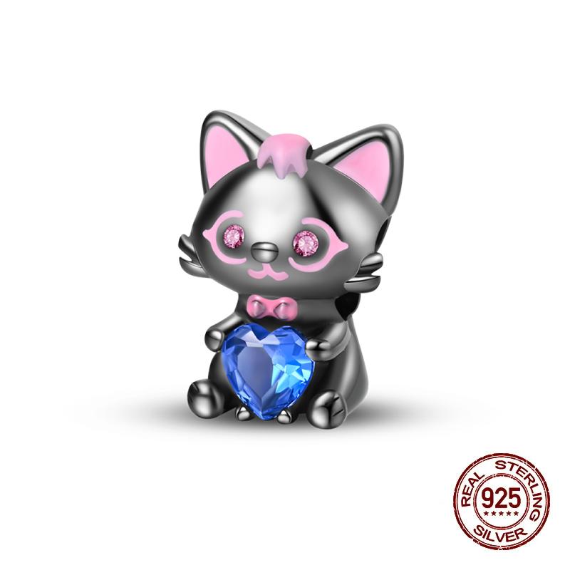 Charms Kupferrosa Katze Eule Tier Herz Zirkonia Charm Perlen Passen Original Armbänder Feiner DIY Schmuck