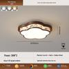 Song Dynasty-Style Walnut Ceiling Light with Cloud Print Fabric for Bedroom