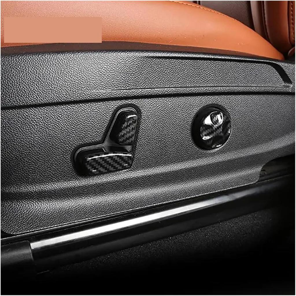 Car Fit for Seat Adjustment Button Trim Cover Fit for Alfa Romeo Giulia Interior Modification Accessories Seat Adjust Button Switch(Black/Silver)