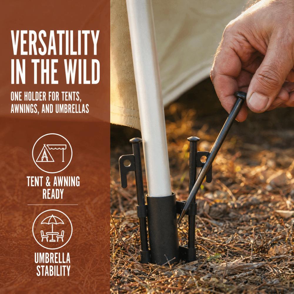 2 Pcs Lightweight Canopy Pole Holder Metal Camping Pole Stand Awning Rod Holder  Fishing Trip
