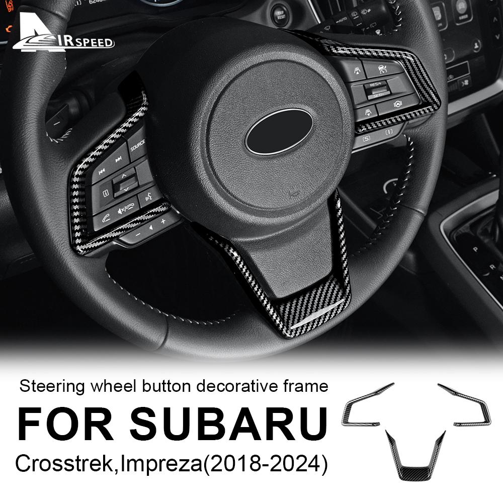ABS Carbon Style For Subaru Crosstrek Impreza 2018 2019 2020 2021 2022 2023 2024 Car Steering Wheel Sticker Interior Accessories