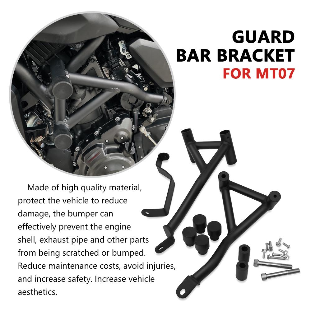 For MT-07 2025 MT07 2024 Motorcycle Bumper Frame Protector Engine Highway Guard Crash Bar Protection Bracket Anti-fall Bar