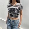 Y2k Women's Round Neck Sexy Summer Street Short Sleeved Open Navel Top