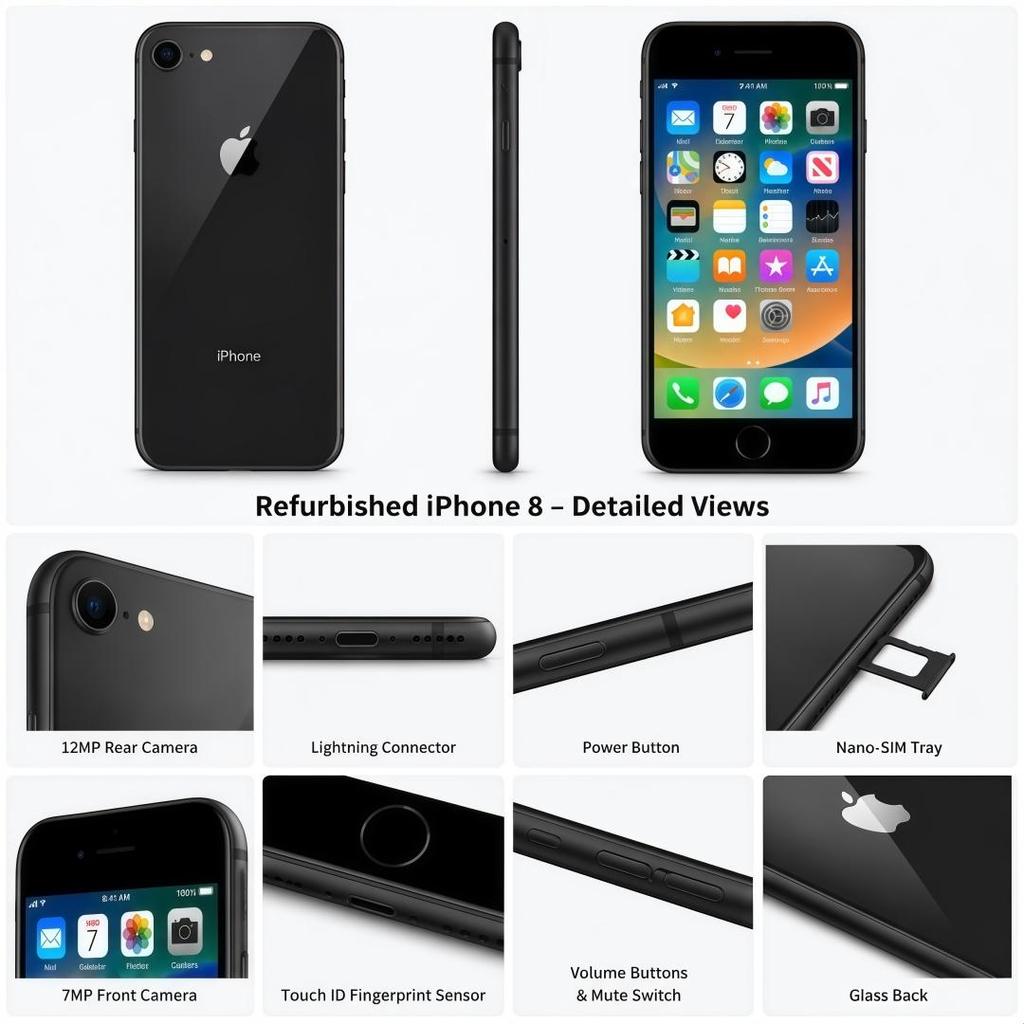 Apple iPhone 8 Ricondizionato 2GB RAM 64GB ROM Tutti i Colori 4G LTE Sbloccato Smartphone iOS Con Singola SIM