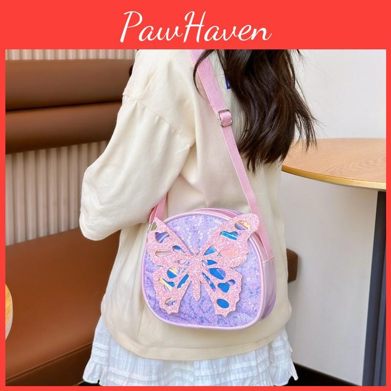 Bow Sparkling Decoration Solid Color Children Shoulder Bag For Use Daily