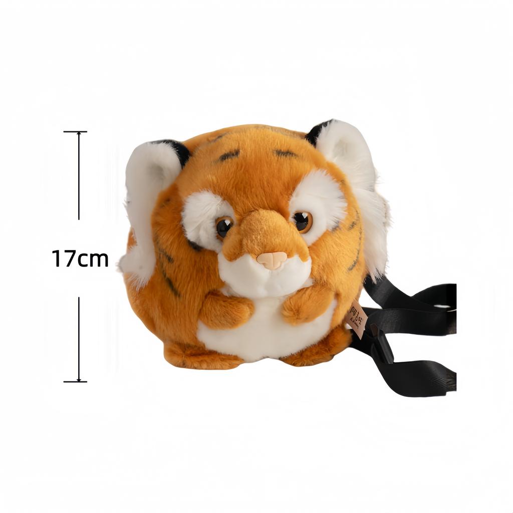 Tiger Plush Backpack Simulation Tiger Stuffed Doll Crossbody Bag Soft Animal Themed Travel Bag For Kids  Decor Toy Birthday Gift