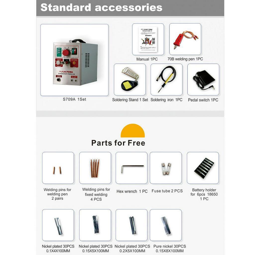 50W 3.2KW S709A Battery Spot Welder LED light Pulse Battery Spot Welding Machine for 18650 Battery Pack Welding Spot Welders