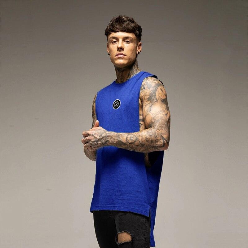 Muscleguys Summer Retro Street Hip-hop Tank Top Trend Cotton Breathable Loose Vest Men's Bottoming Shirt Fitness Clothing