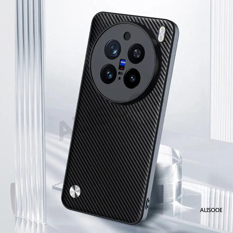 Funda for VIVO X200 Pro Mini Case Luxury Fiber Texture PU Leather Protection Back Cover for VIVO X200 Pro Shockproof Capa