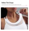 Juyitang European Size Shockproof Sports Bra with Thin Straps and Fixed Cups for Yoga