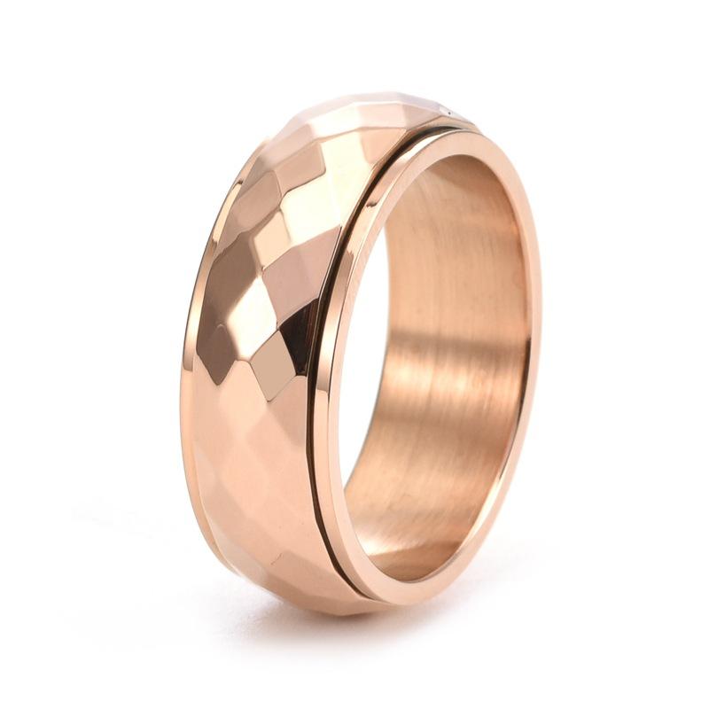 Men's Anti-pressure Ring Rhombus Shape Ring Rotating Anxiety Relief Rotating Finger Ring Jewelry Gift 2025
