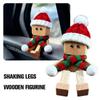 Leg-swinging Christmas Shaking Wooden Man 12 Expressions Leg Shaking Wooden Figure  Christmas